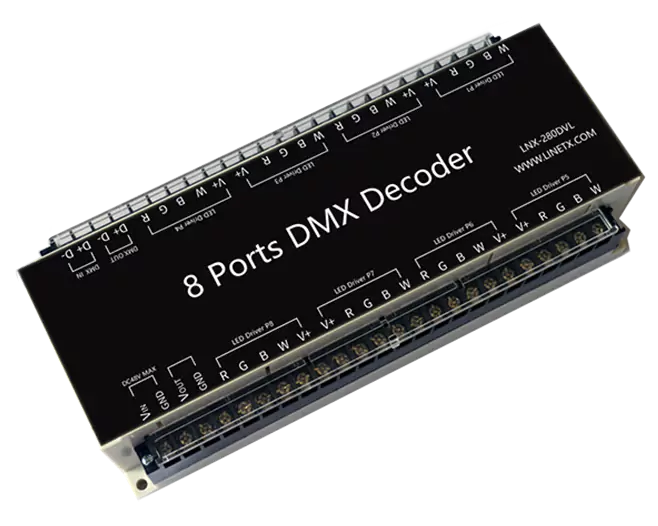 LNX-280DVL 8端口32通道LED恒压DMX解码调光器